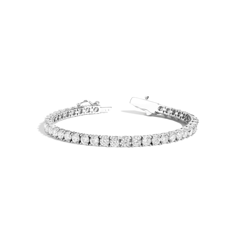Lab Grown White Sapphire Tennis Bracelet - 图片 13