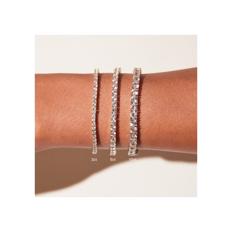 Lab Grown White Sapphire Tennis Bracelet - 图片 21
