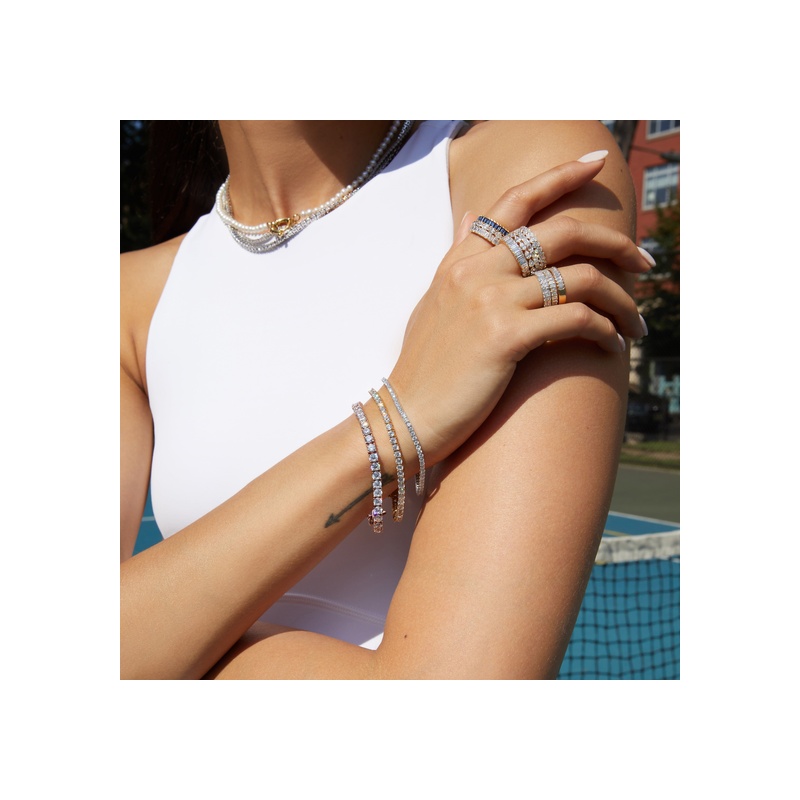 Lab Grown White Sapphire Tennis Bracelet - 图片 26