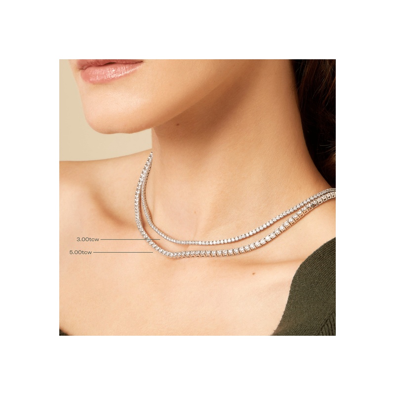 Classic Lab Grown Diamond Tennis Necklace - 图片 21