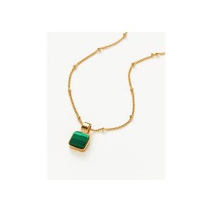 Lucy Williams Square Malachite Necklace | 18ct Gold Vermeil/Malachite