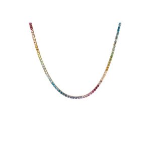 Ombré Rainbow Tennis Necklace