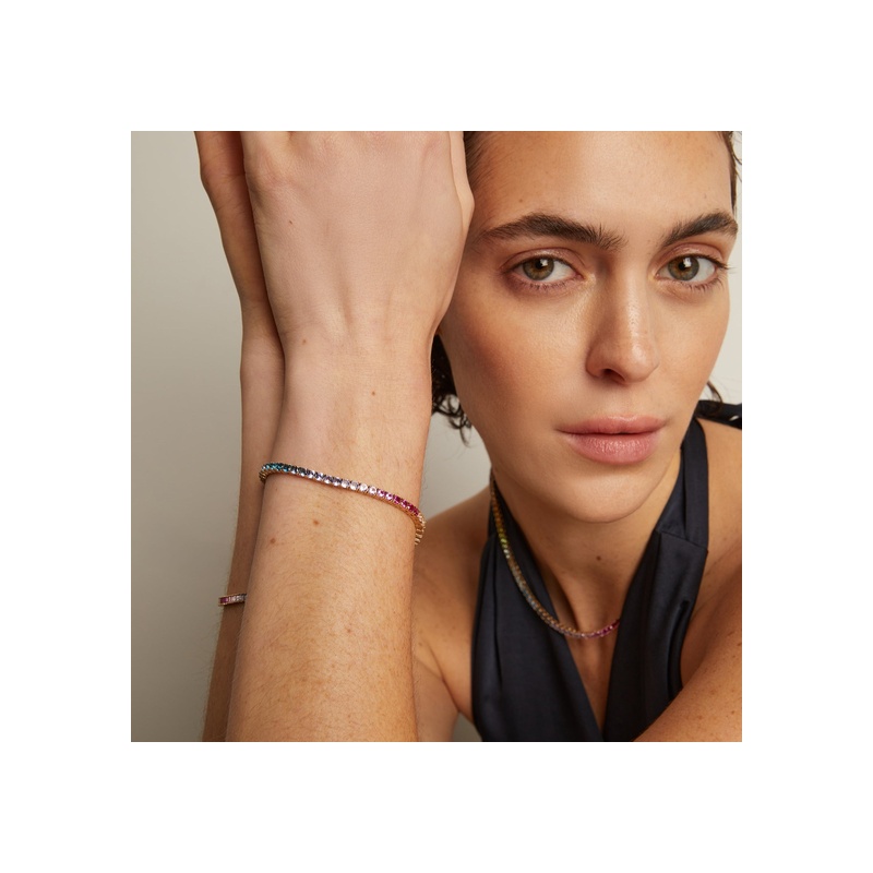Ombré Rainbow Tennis Bracelet - 图片 5