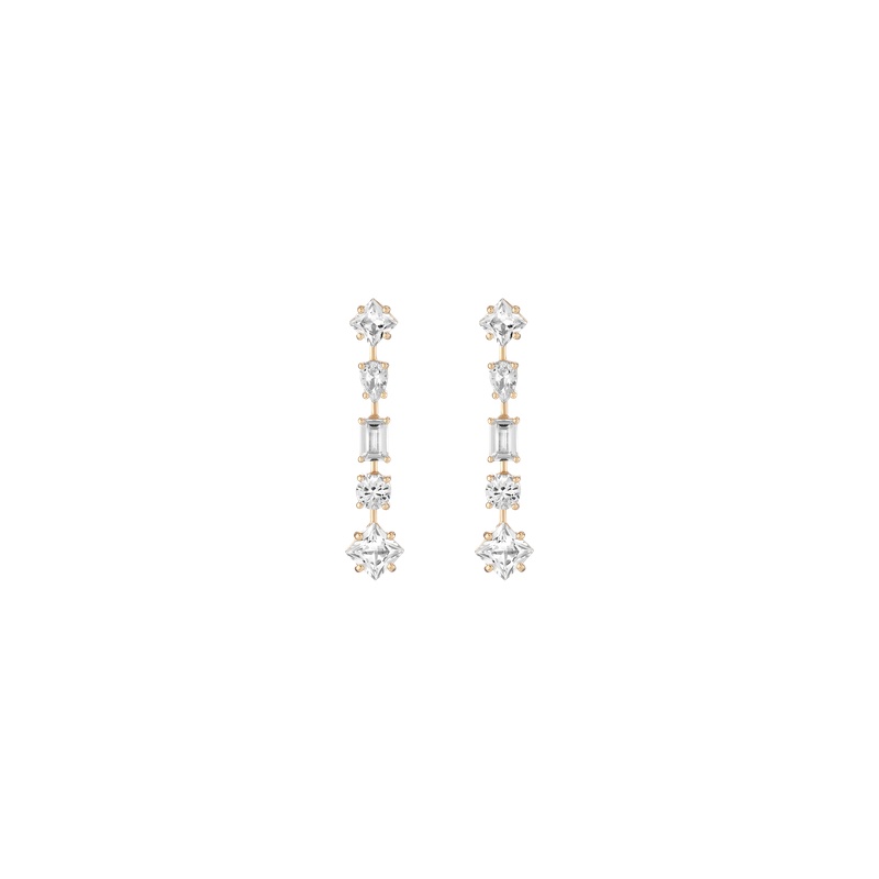 Lab Grown White Sapphire Mosaic Tennis Earrings - 图片 3