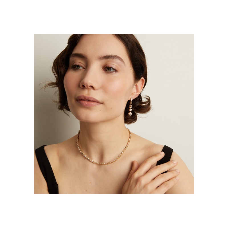 Lab Grown White Sapphire Mosaic Tennis Earrings - 图片 7