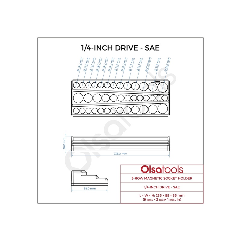 3-Row Magnetic Socket Holders - 图片 112