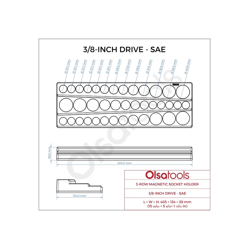 3-Row Magnetic Socket Holders - 图片 114