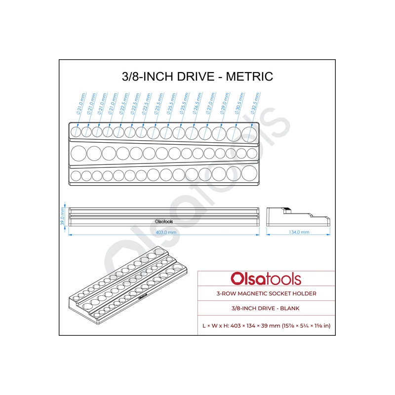 3-Row Magnetic Socket Holders - 图片 115