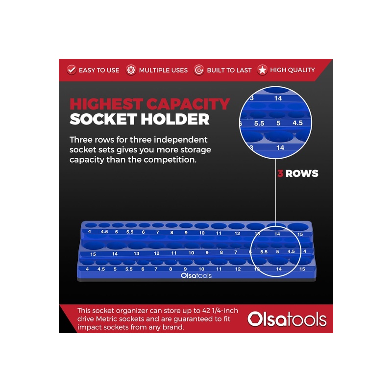 3-Row Magnetic Socket Holders - 图片 22