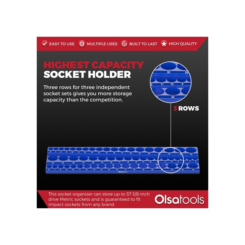 3-Row Magnetic Socket Holders - 图片 38