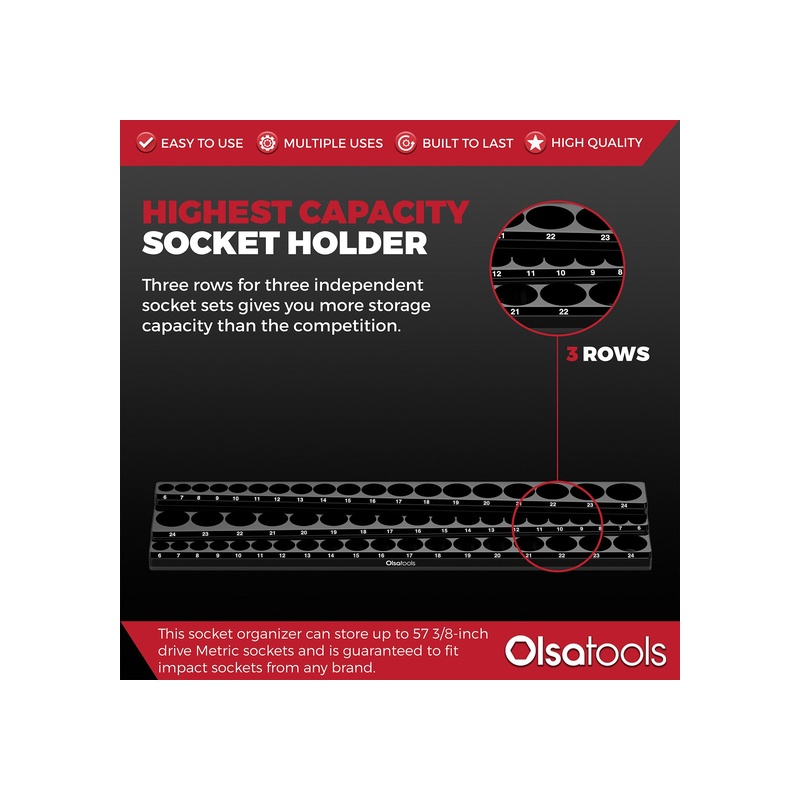 3-Row Magnetic Socket Holders - 图片 46