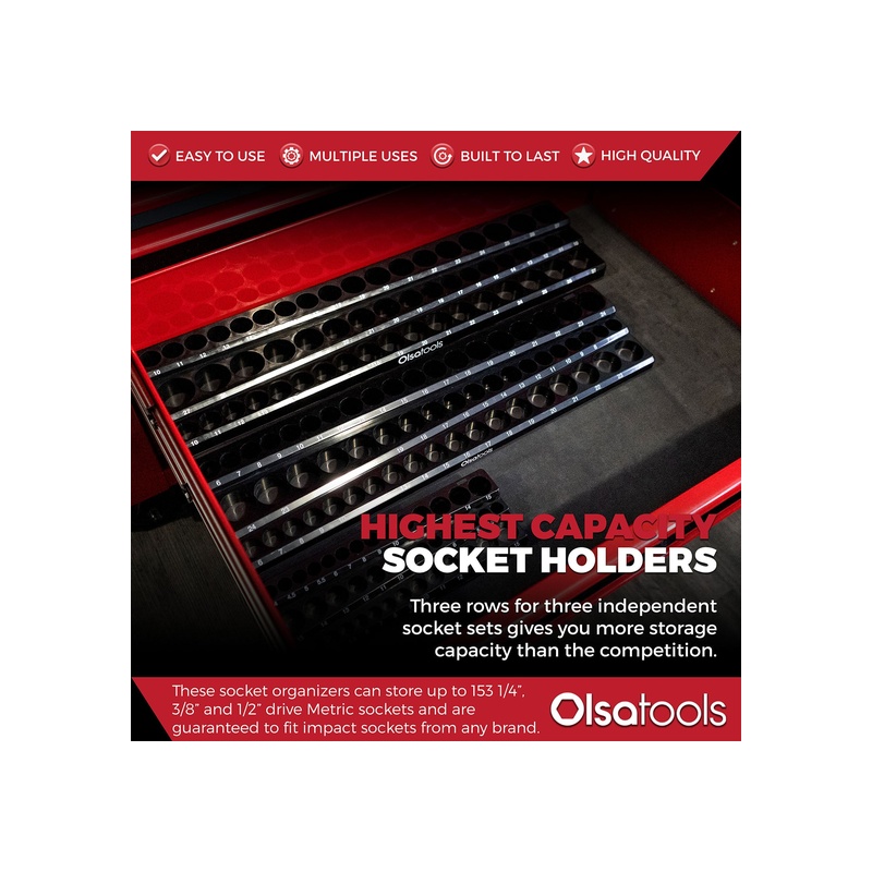 3-Row Magnetic Socket Holders - 图片 78