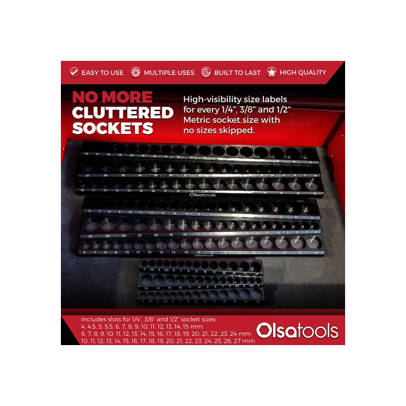 3-Row Magnetic Socket Holders - 图片 80