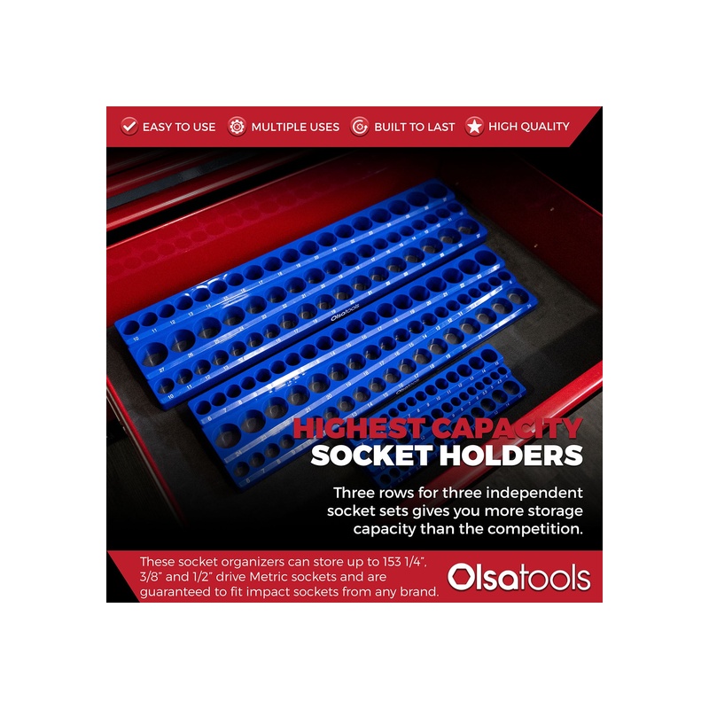 3-Row Magnetic Socket Holders - 图片 82