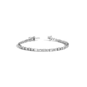 Lab Grown White Sapphire Mosaic Tennis Bracelet