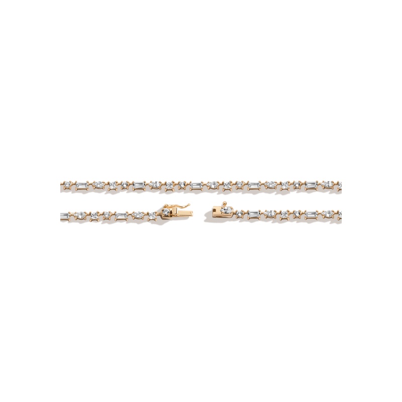 Lab Grown White Sapphire Mosaic Tennis Necklace - 图片 4