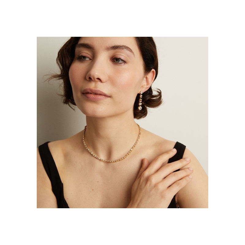 Lab Grown White Sapphire Mosaic Tennis Necklace - 图片 6