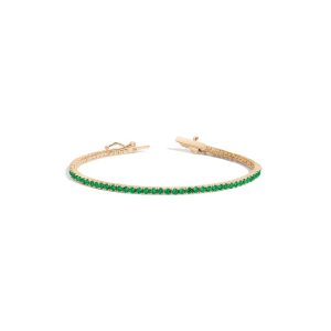 Lab Grown Green Emerald Tennis Bracelet