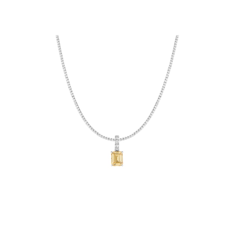 7ct Emerald Tennis Charm Necklace Set - 图片 9