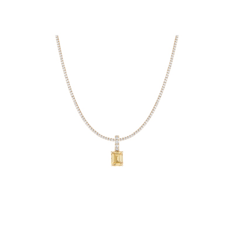7ct Emerald Tennis Charm Necklace Set - 图片 10
