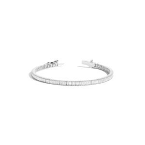 Lab Grown White Sapphire Baguette Tennis Bracelet