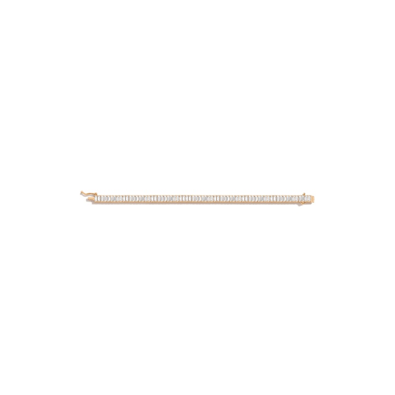 Lab Grown White Sapphire Baguette Tennis Bracelet - 图片 11