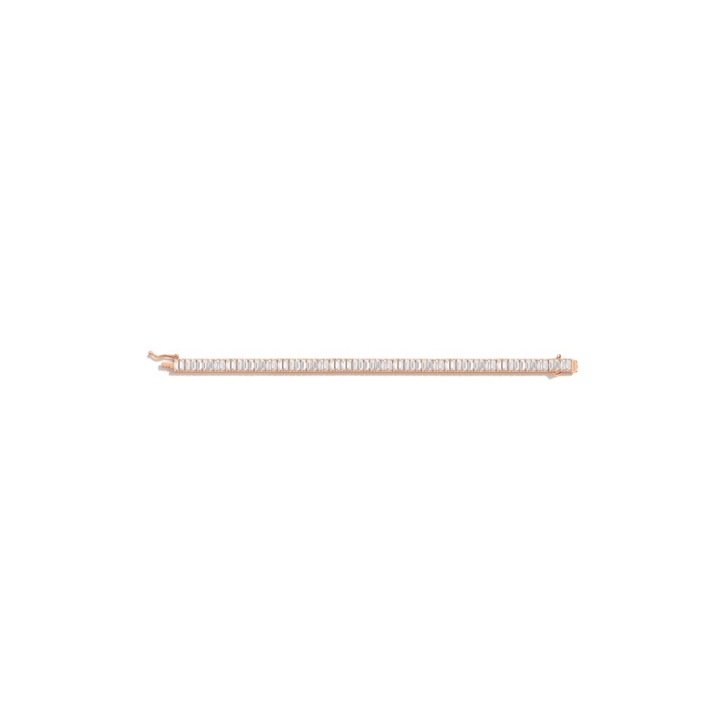 Lab Grown White Sapphire Baguette Tennis Bracelet - 图片 12