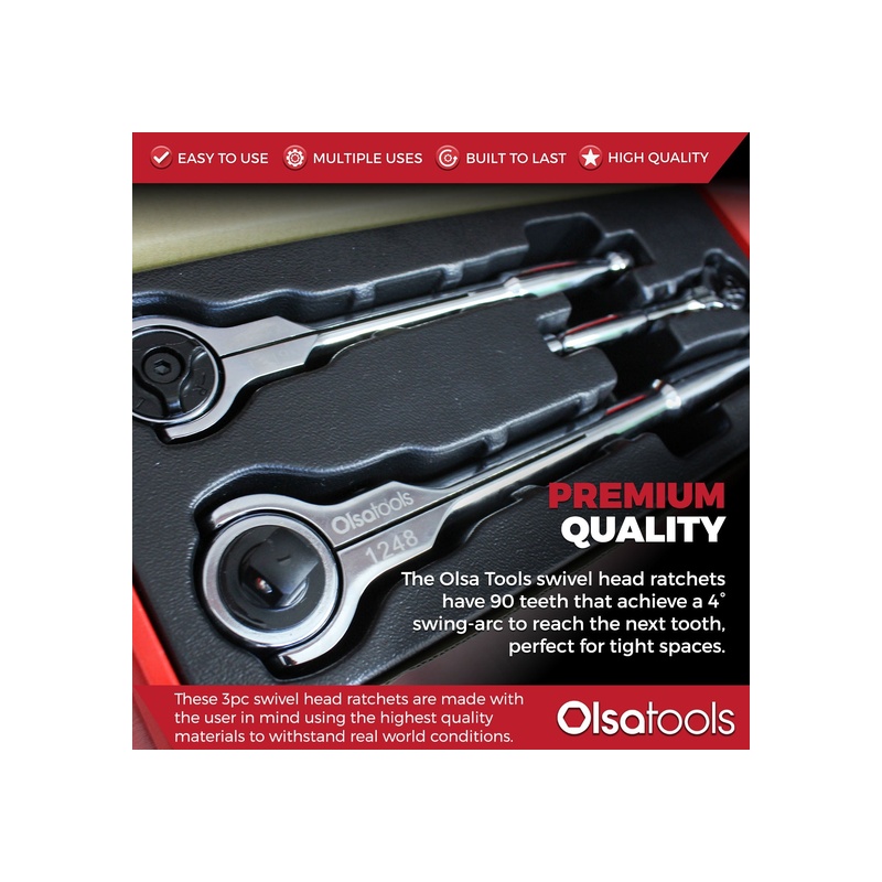 90-Tooth Round Swivel Head Ratchet - 图片 10