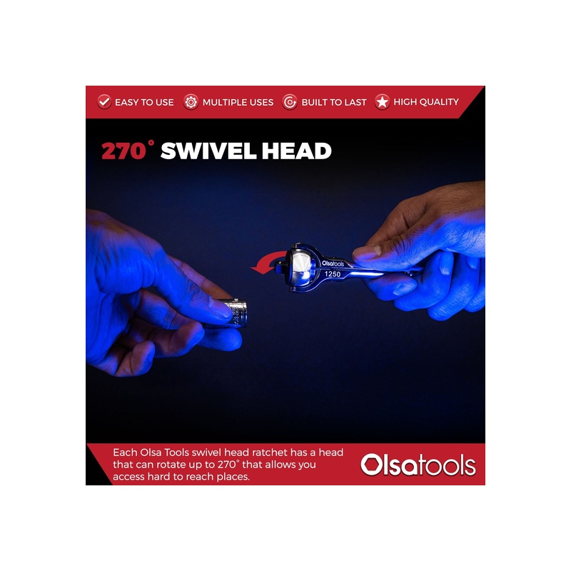 90-Tooth Round Swivel Head Ratchet - 图片 13
