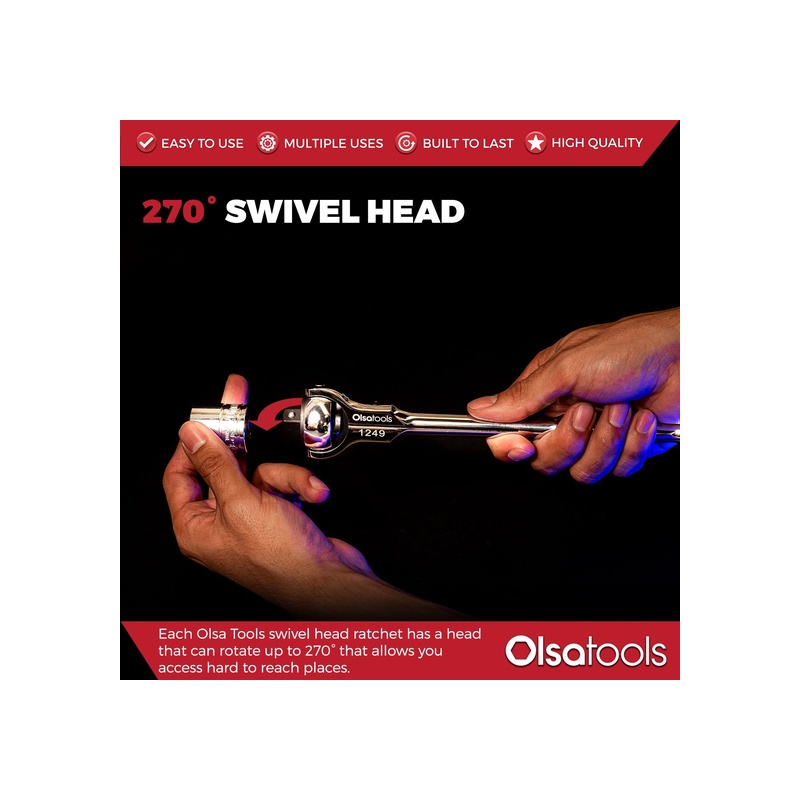90-Tooth Round Swivel Head Ratchet - 图片 17