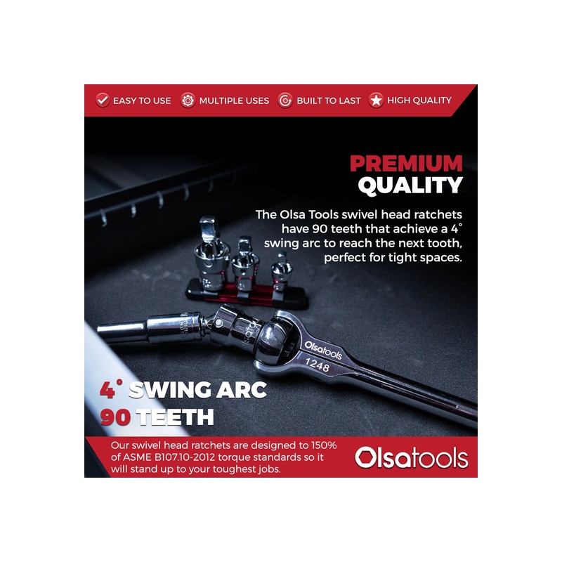 90-Tooth Round Swivel Head Ratchet - 图片 20