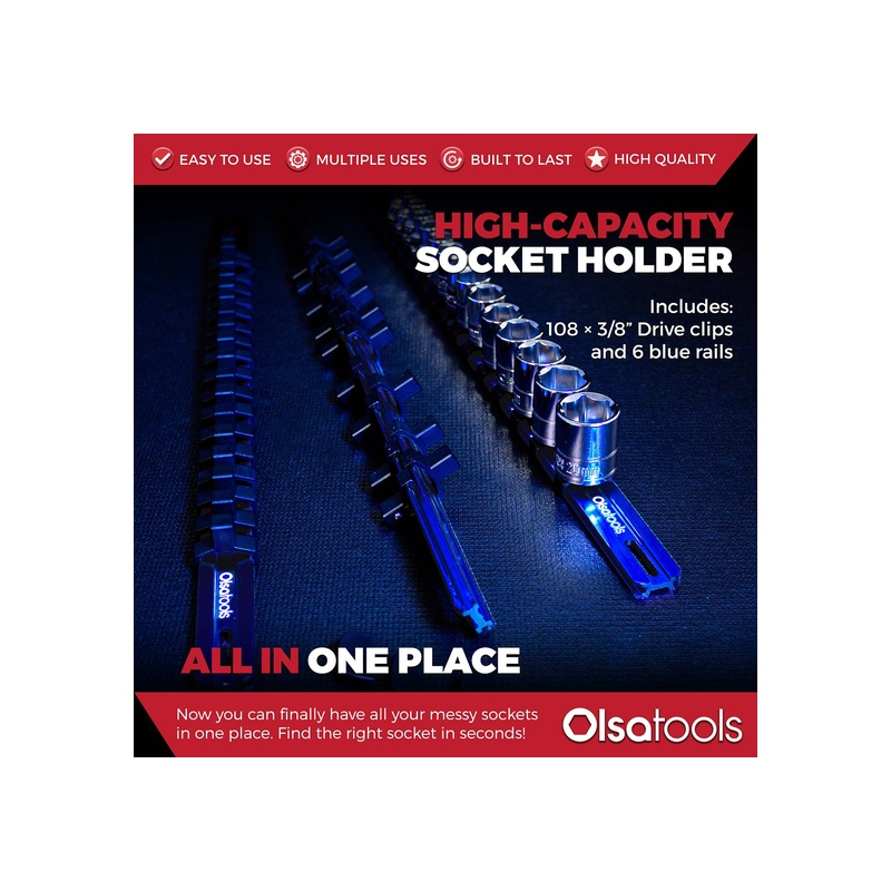Aluminum Socket Organizer Rails with Locking End Caps - 图片 103