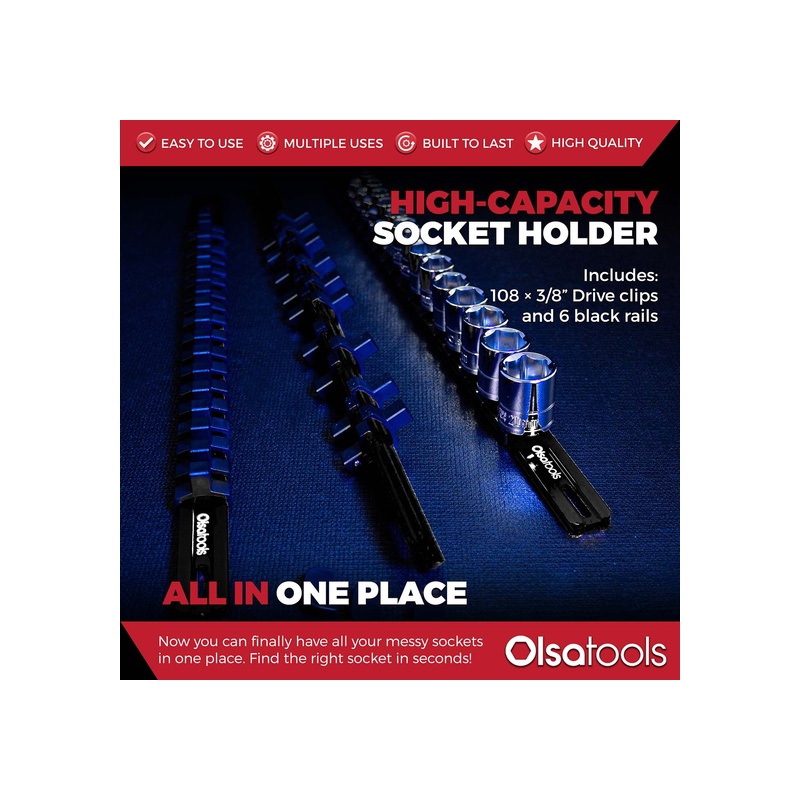 Aluminum Socket Organizer Rails with Locking End Caps - 图片 107