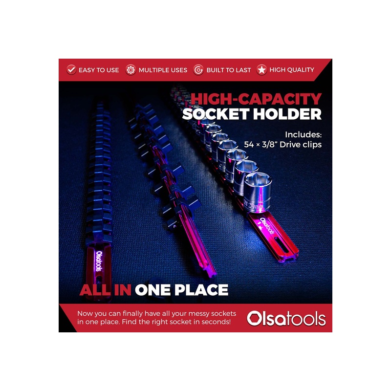 Aluminum Socket Organizer Rails with Locking End Caps - 图片 147