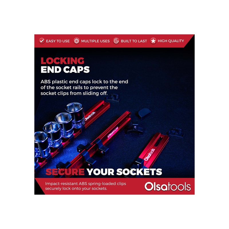 Aluminum Socket Organizer Rails with Locking End Caps - 图片 149