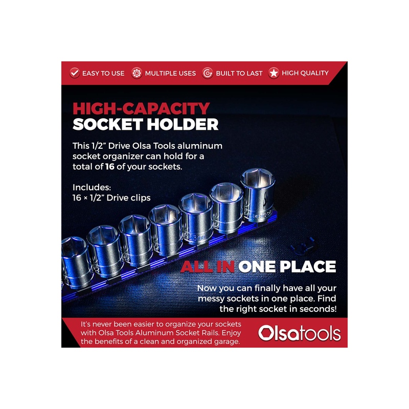 Aluminum Socket Organizer Rails with Locking End Caps - 图片 35