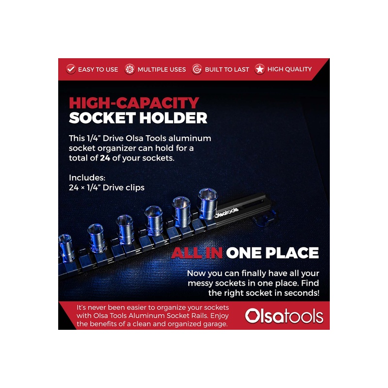 Aluminum Socket Organizer Rails with Locking End Caps - 图片 43