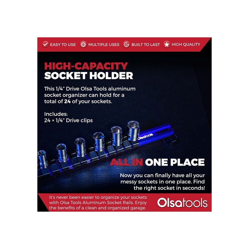 Aluminum Socket Organizer Rails with Locking End Caps - 图片 47