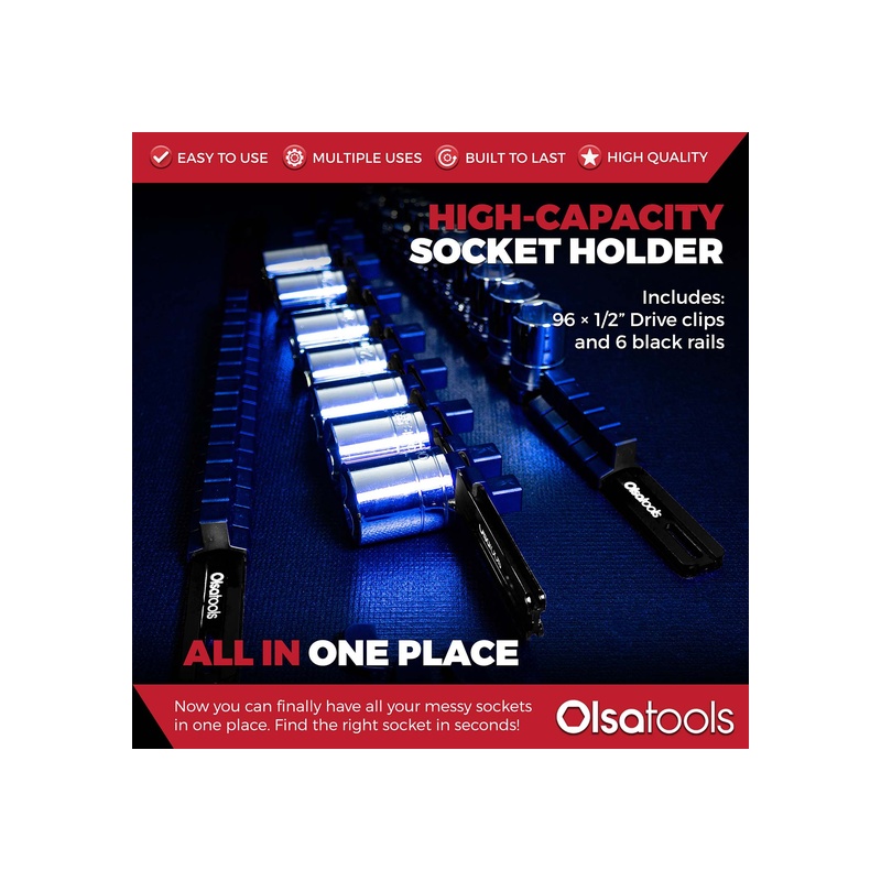 Aluminum Socket Organizer Rails with Locking End Caps - 图片 83
