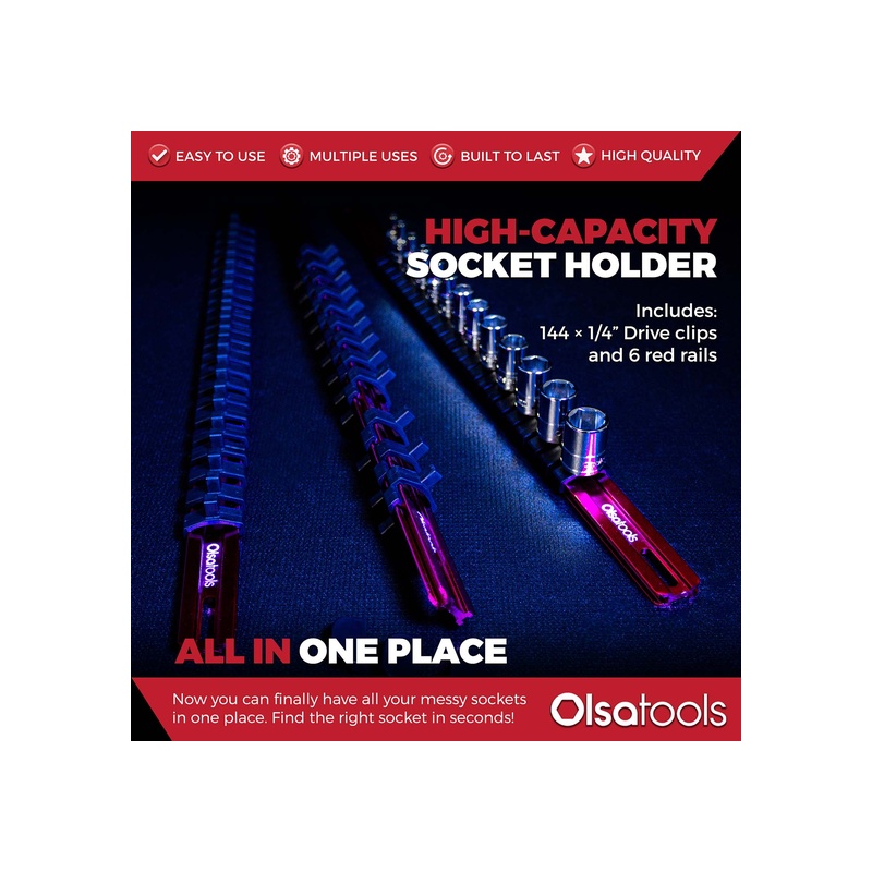 Aluminum Socket Organizer Rails with Locking End Caps - 图片 99