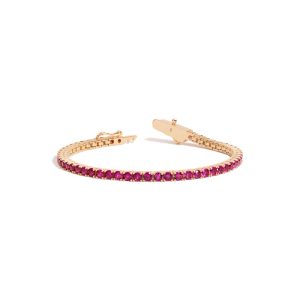 Lab Grown Red Ruby Tennis Bracelet - 6ct