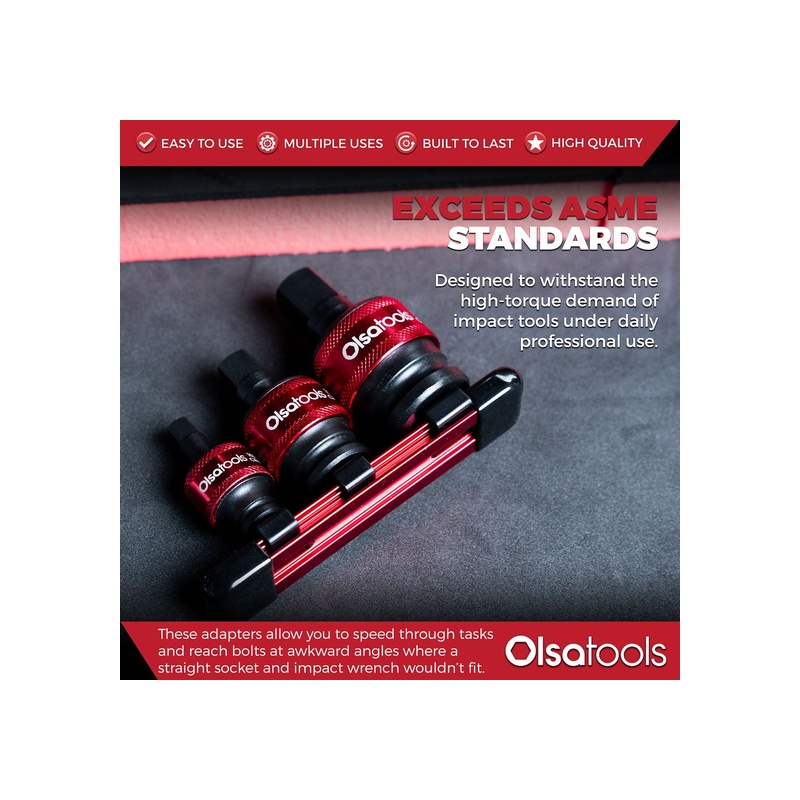 Universal Joint Set Socket Adapters 1/2", 3/8", and 1/4" Drive - 图片 14