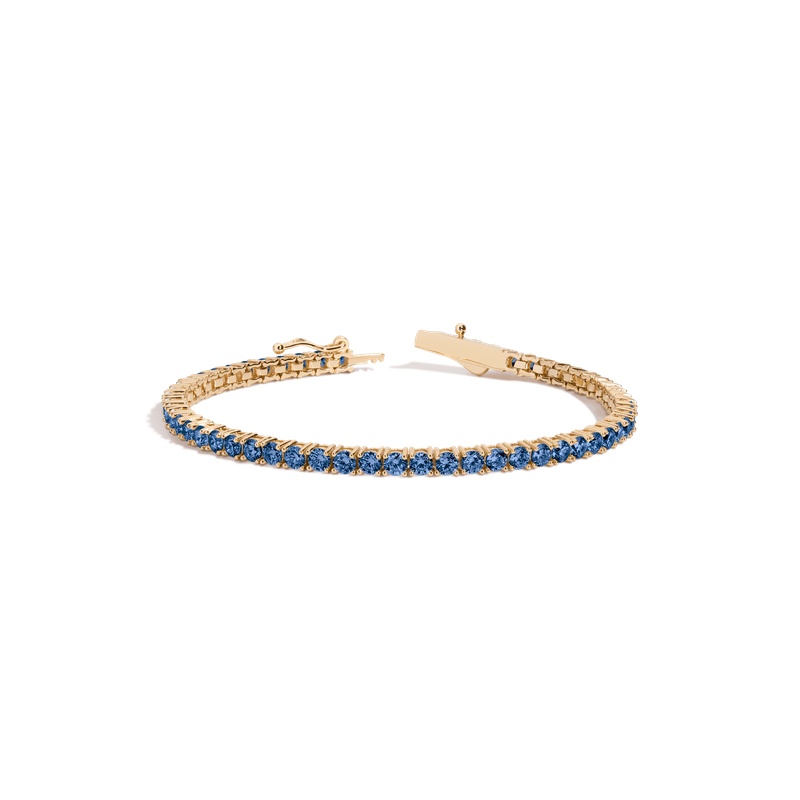 Lab Grown Blue Sapphire Tennis Bracelet - 图片 2