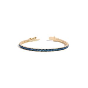 Lab Grown Blue Sapphire Baguette Tennis Bracelet