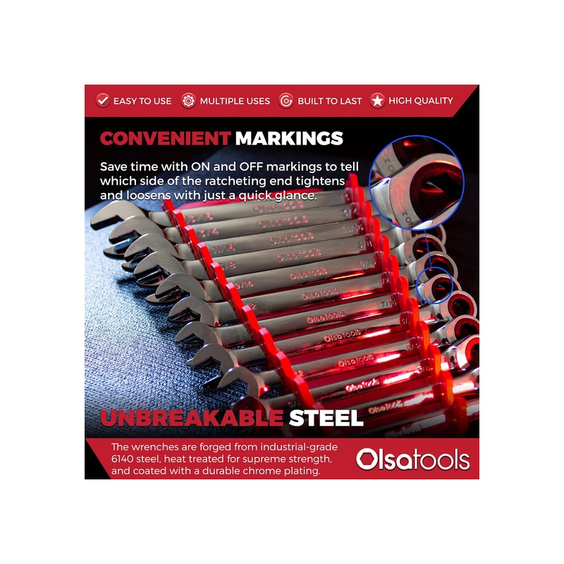 120 Tooth Ratcheting Wrench Set - 图片 10