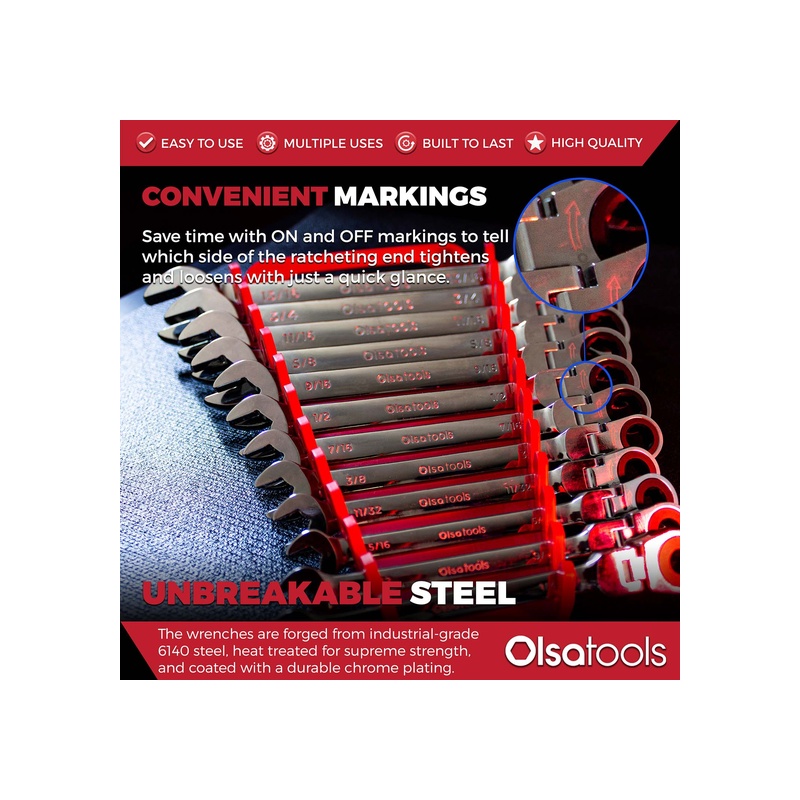 120 Tooth Ratcheting Wrench Set - 图片 19