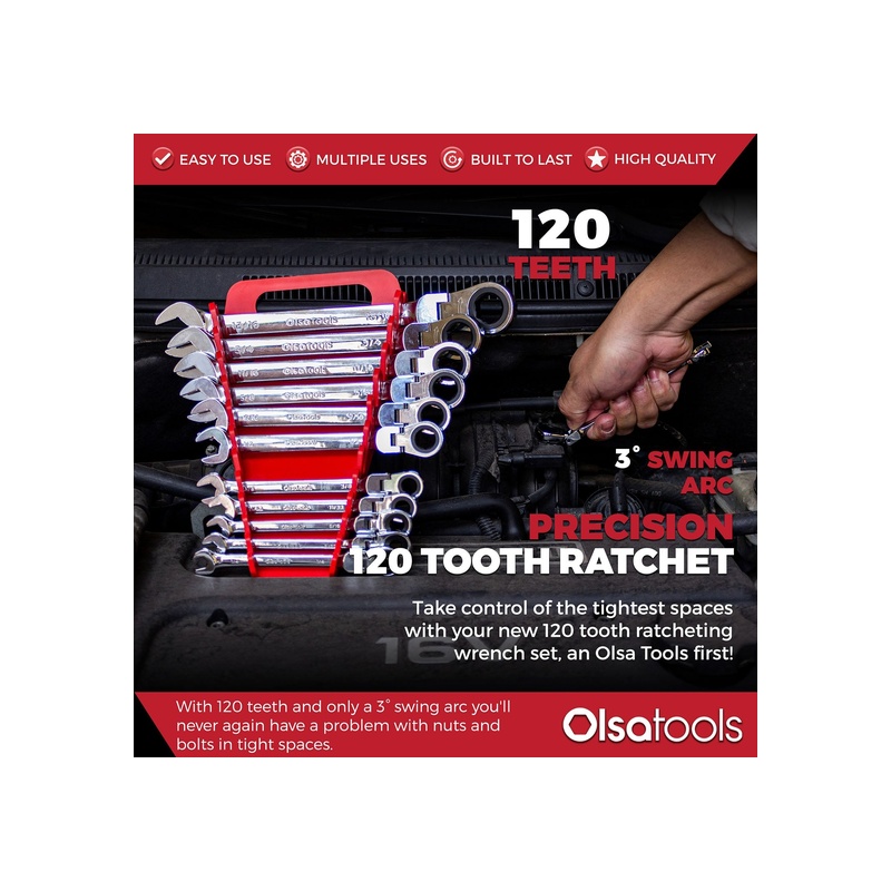 120 Tooth Ratcheting Wrench Set - 图片 21