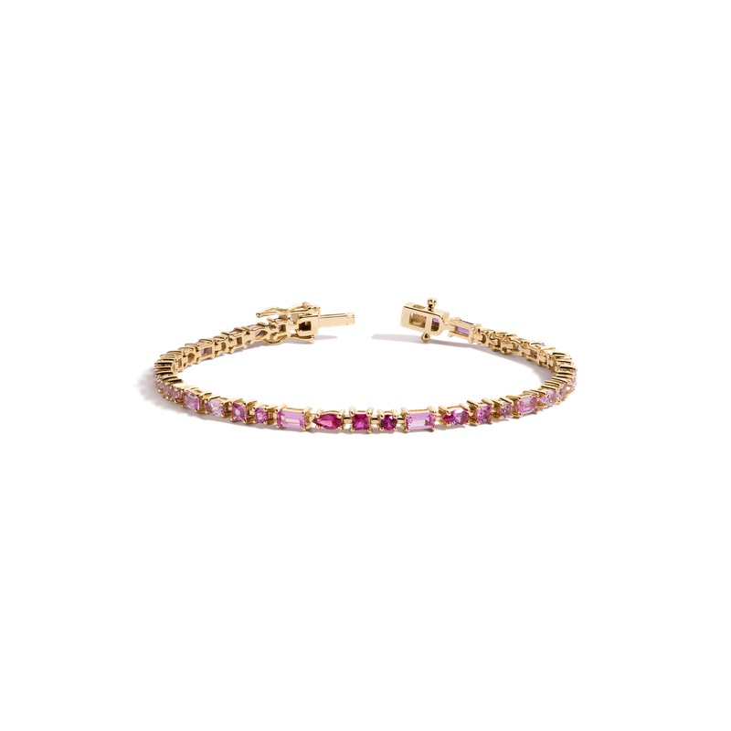 Pink Ombré Mosaic Tennis Bracelet