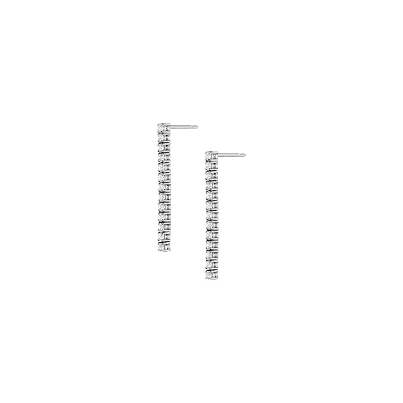 Unbreakable Lab Grown White Sapphire Tennis Earrings - 图片 2