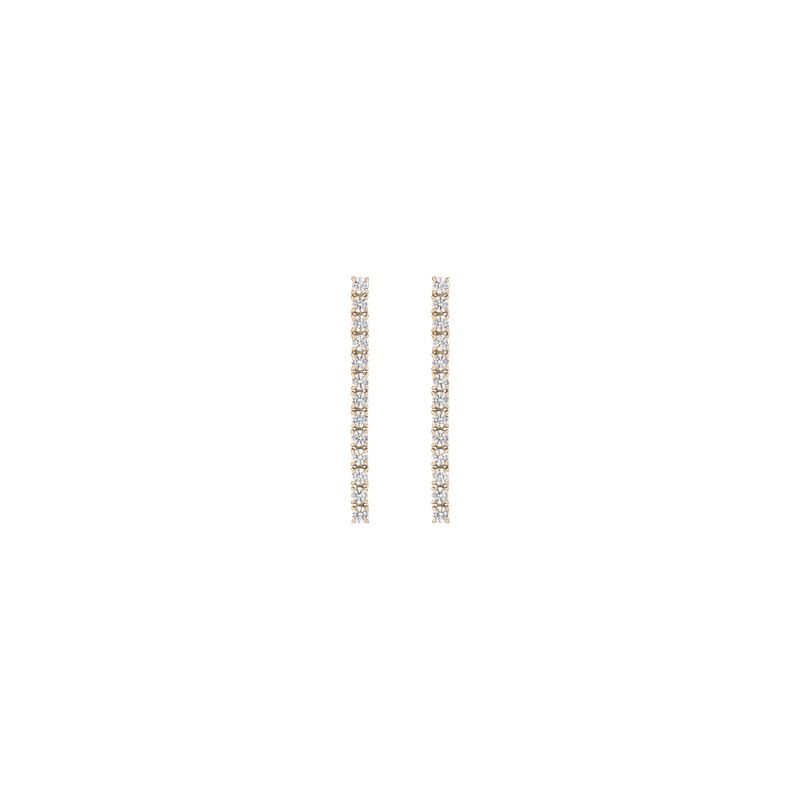 Unbreakable Lab Grown White Sapphire Tennis Earrings - 图片 3